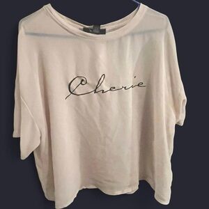 Forever 21 Cream 'Cherie' Short Sleeve Tee